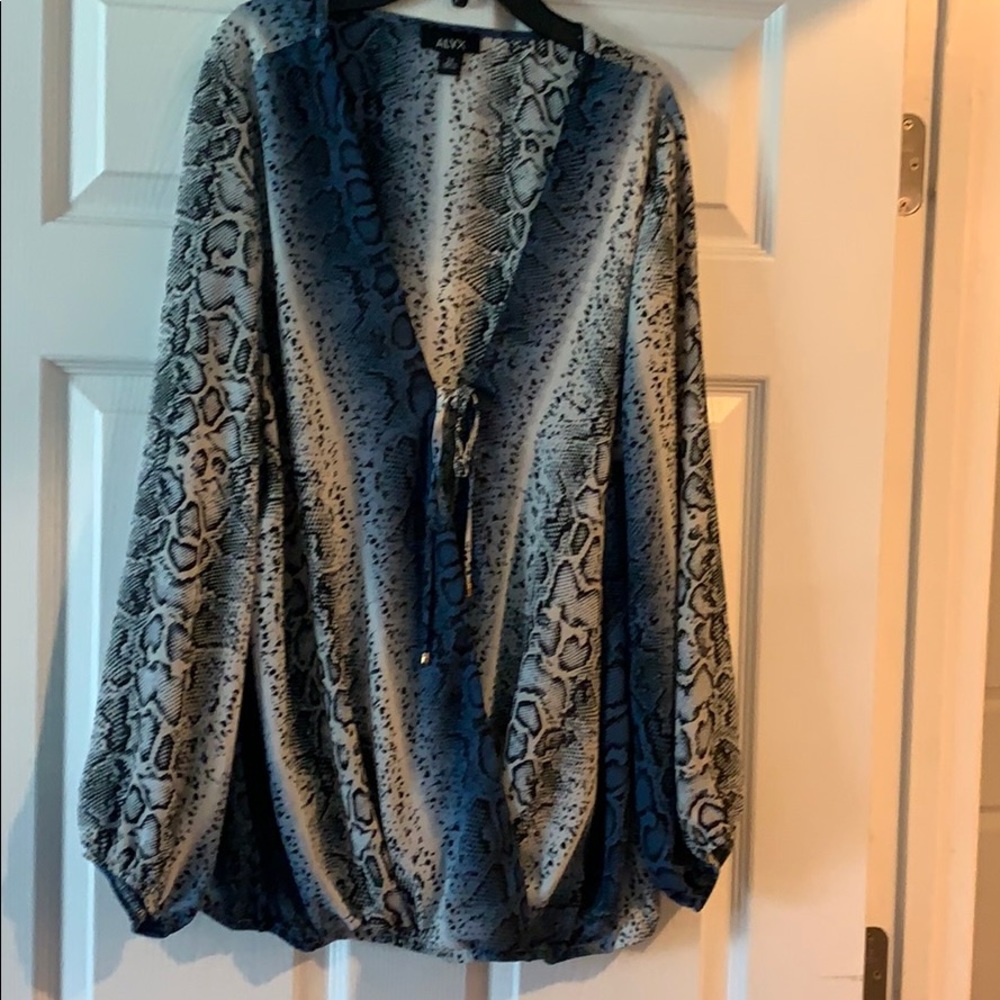 Snake print plus size blouse.
